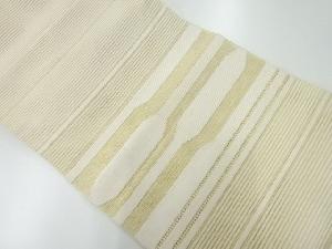 アンティーク　絽綴れ横段に抽象模様織出し名古屋帯（材料）